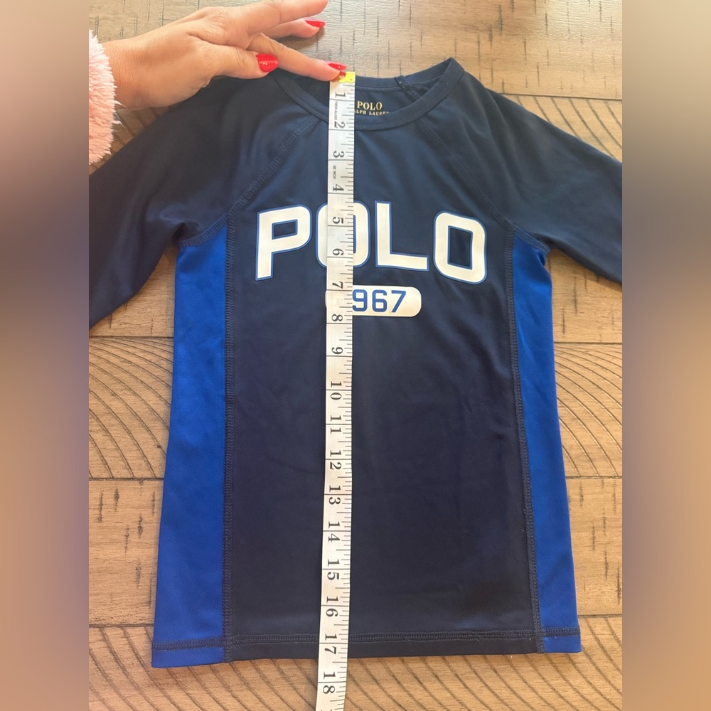 Polo by Ralph Lauren Kids Swim Rashguard - Navy and Blue - Picture 3 of 6